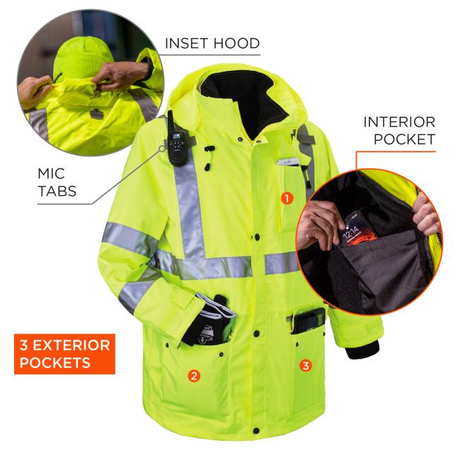 4-in-1 Hi-Vis Winter Jacket Parka | Ergodyne