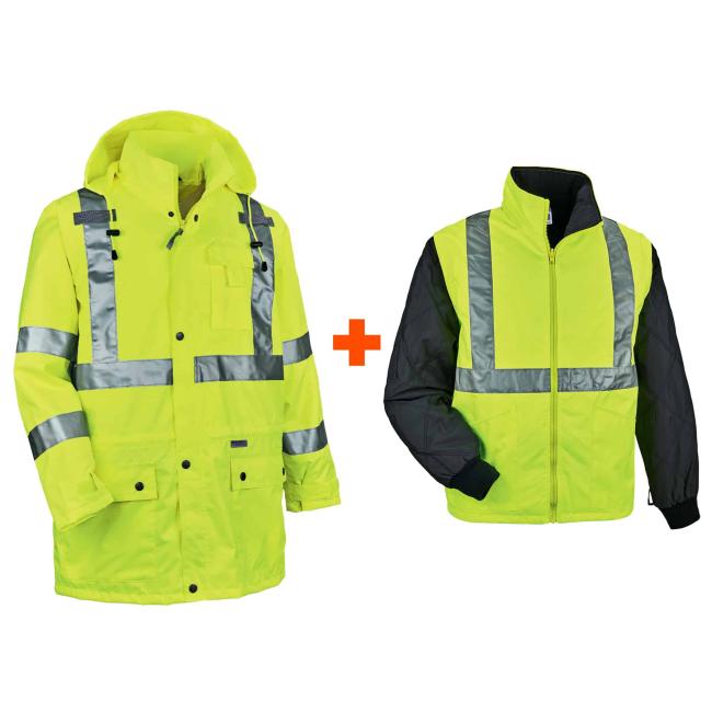 Kit includes shell + vest with removeable sleeves