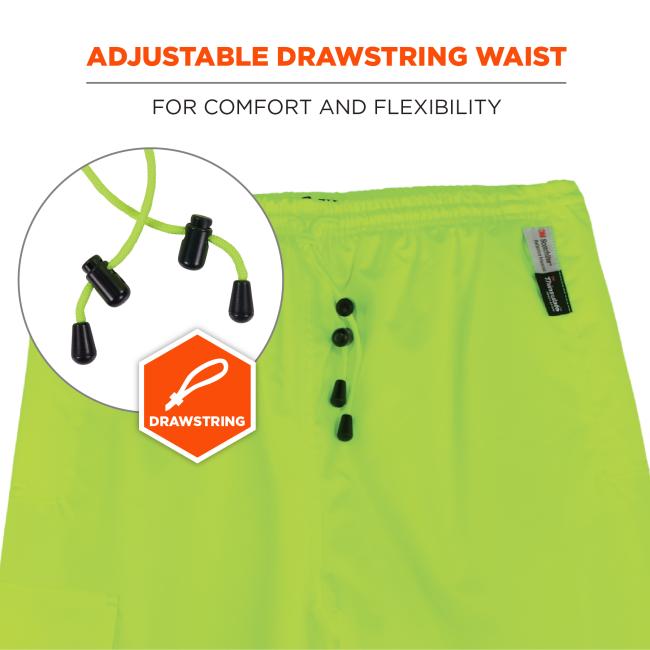 Adjustable drawstring waist for comfort and flexibility. Drawstring badge.