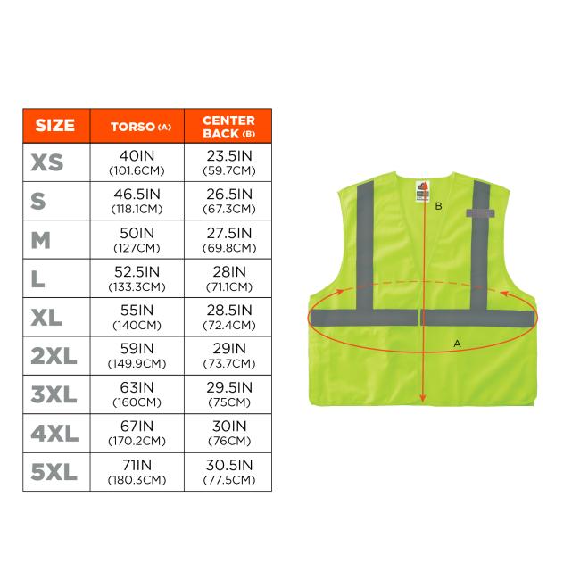 Size Chart for sizes XS-5XL. View size chart before the size selector for better screen reader experience. 