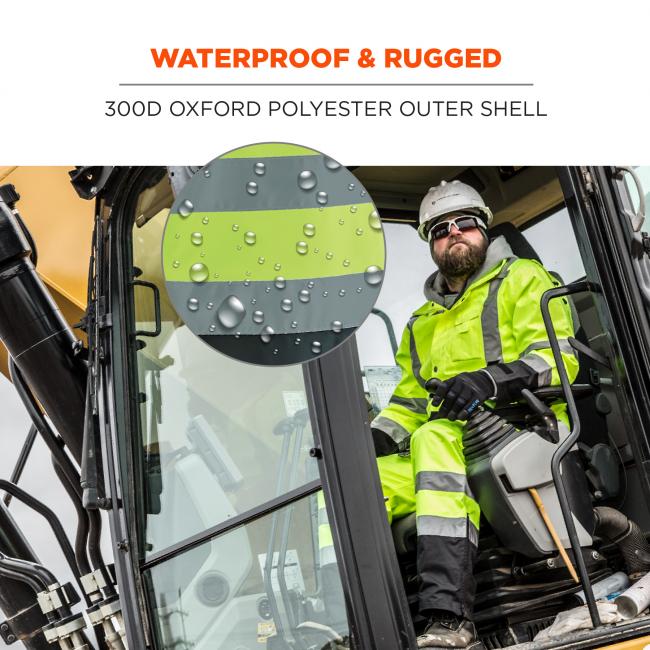 Waterproof & rugged: 300D Oxford polyester outer shell. Image shows detail of waterproof material
