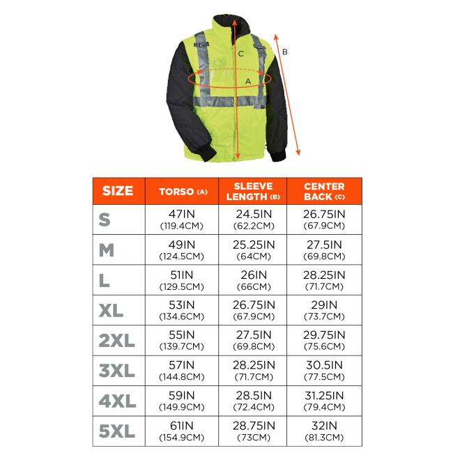 Size chart for sizes S - 5XL. Screen readers, please view size chart after color selector for optimal experience.