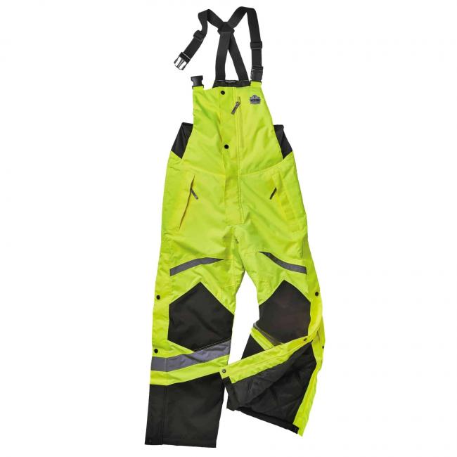 8928 S Lime Class E Hi-Vis Thermal Bibs image 1