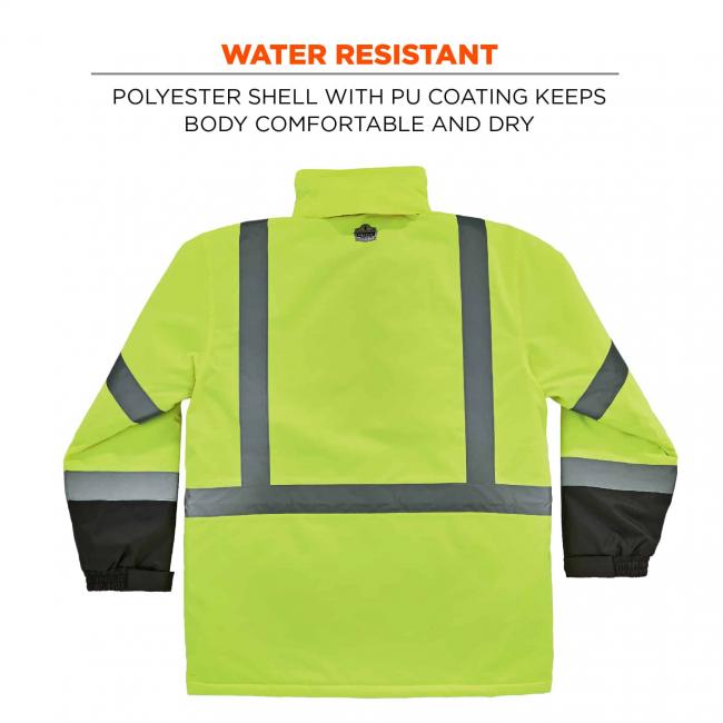 Water resistant: polyester shell with PU coating keeps body comfortable and dry