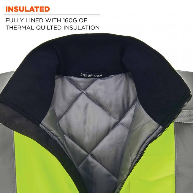 Insulated: fully lined with 160G of thermal quilted insulation
