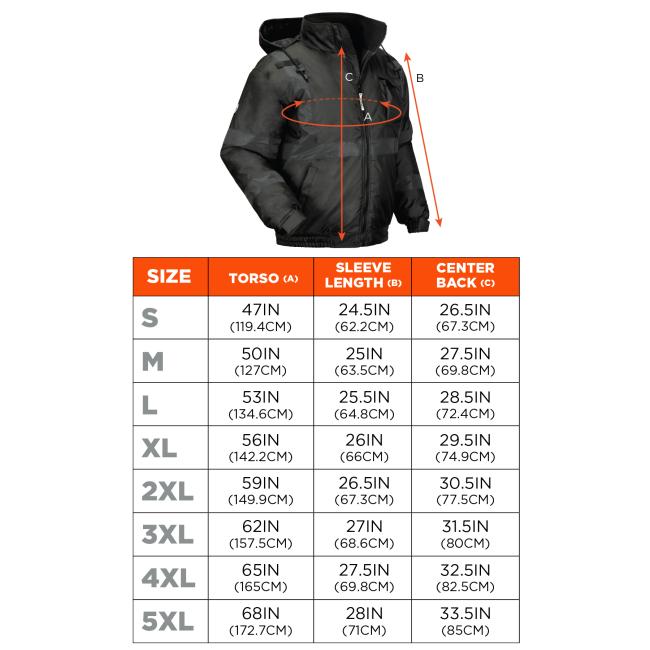 Size chart for sizes S - 5XL. Screen readers, please view size chart after color selector for optimal experience.