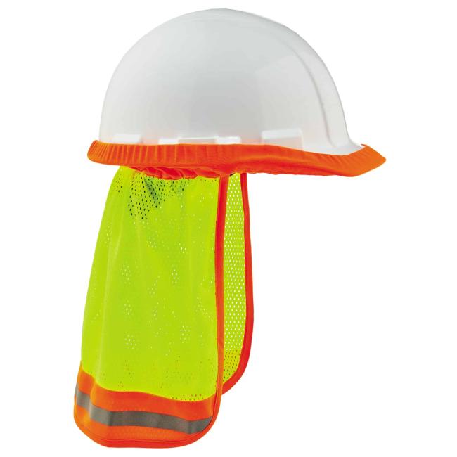 Neck shade on half cap hard hat