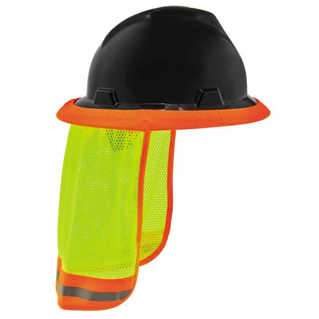 Neck shade on full brim hard hat
