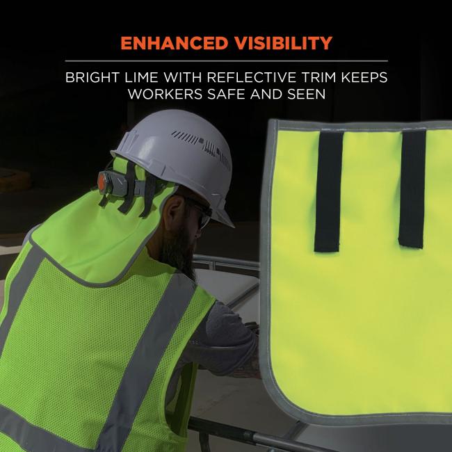 Enhanced visibility. Bright lime with reflective trim keeps workers safe and seen.