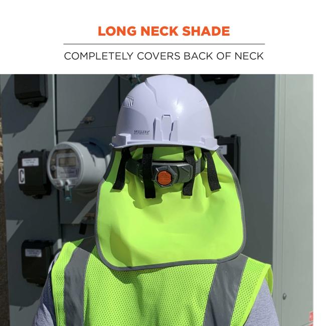 Long neck shade completely covers back of neck.