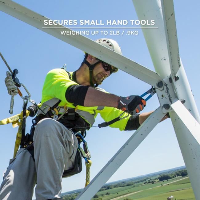 Secures small hand tools: weighing up to 2 lbs or .9kg