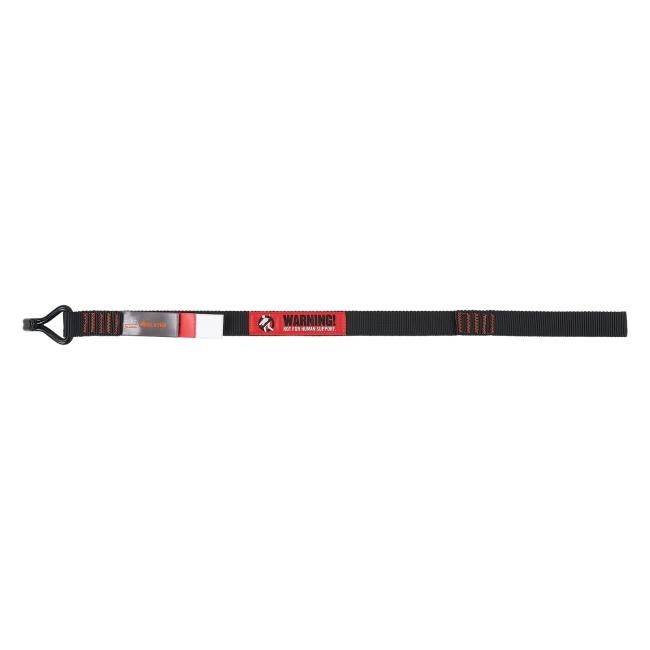 Warehouse racking stabilizer strap laid flat