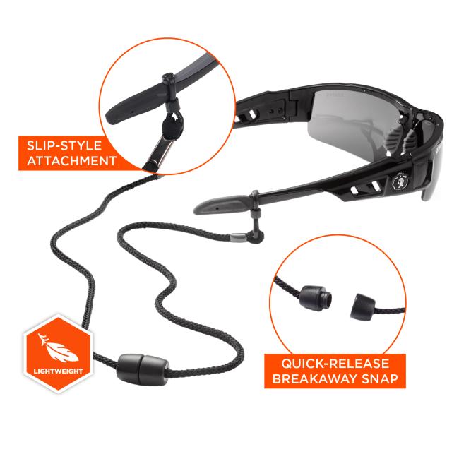 Slip style attachment and quick-release breakaway snap. Lightweight strap