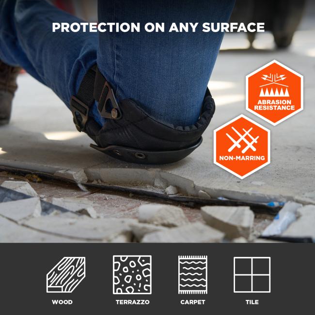 Protection on any surface. Abrasion resistant and non-marring. Safe to use on wood, terrazzo, carpet, and tile.