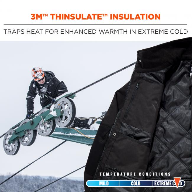 3m Thinsulate insulation. traps heat for enhanced warmth in extreme cold
