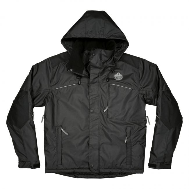 Front of jacket with hood