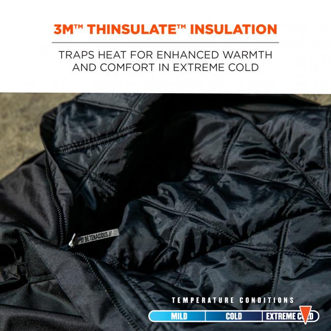 3m thinsulate insulation. traps heat for enhanced warmth and comfort in extreme cold