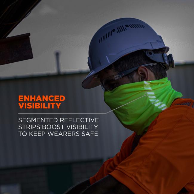 Enhanced visibility. Segmented reflective strips boost visibility to keep wearers safe.