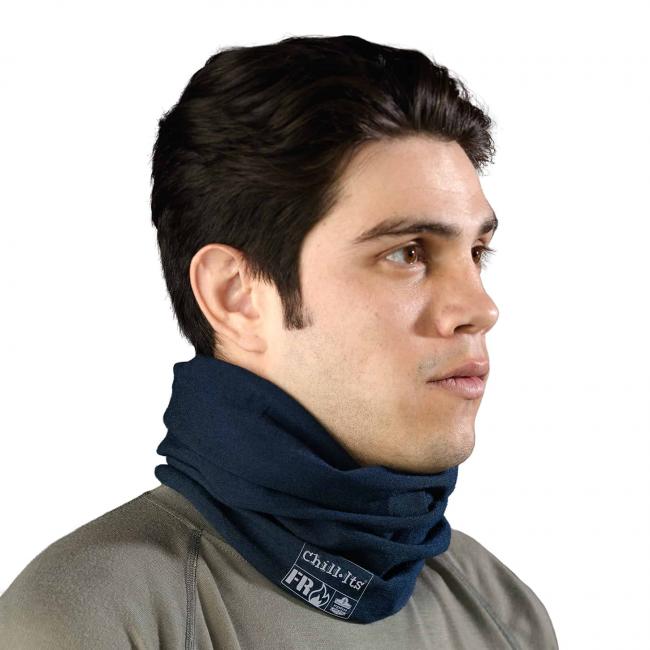Multi-band pulled down around neck