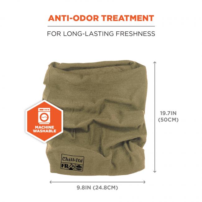 Anti-odor treatment: for long-lasting freshness. Icon says machine washable. Dimensions read 9.8in(24.8cm) x 19.7in(50cm)