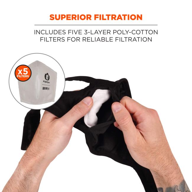 Superior filtration: includes five 3-layer poly-cotton filters for reliable filtration. X5 filters.