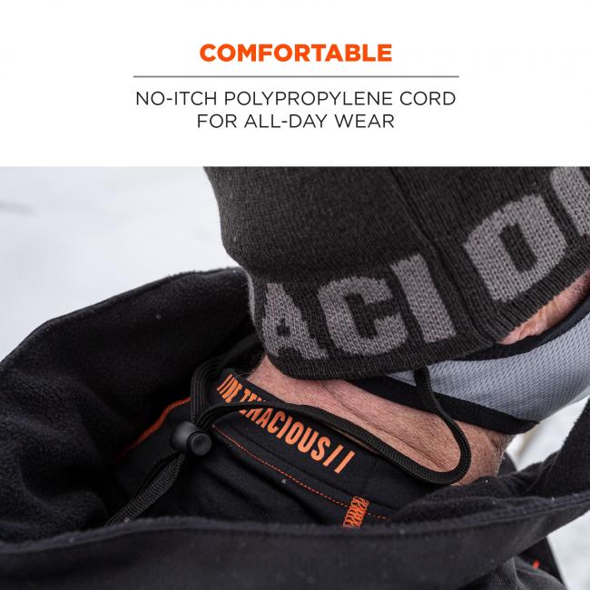 Comfortable: no-itch polypropylene cord for all day wear