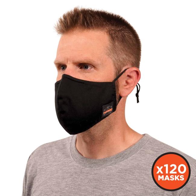 Mask on model - x120 masks.