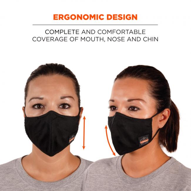 Ergonomic design: complete and comfortable coverage of mouth, nose and chin. 