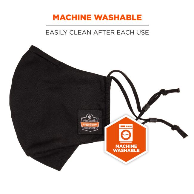 Machine washable: easily clean after each use. Icon says machine washable.
