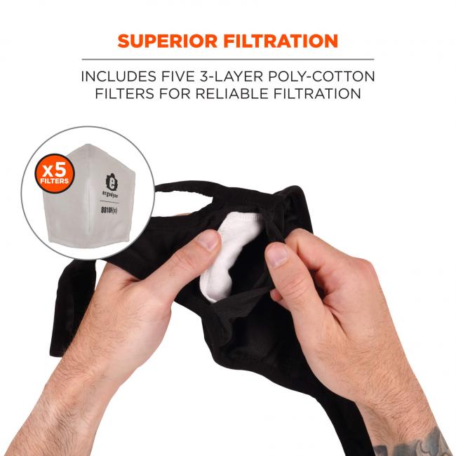 Superior filtration: includes five 3-layer poly-cotton filters for reliable filtration. X5 filters. 