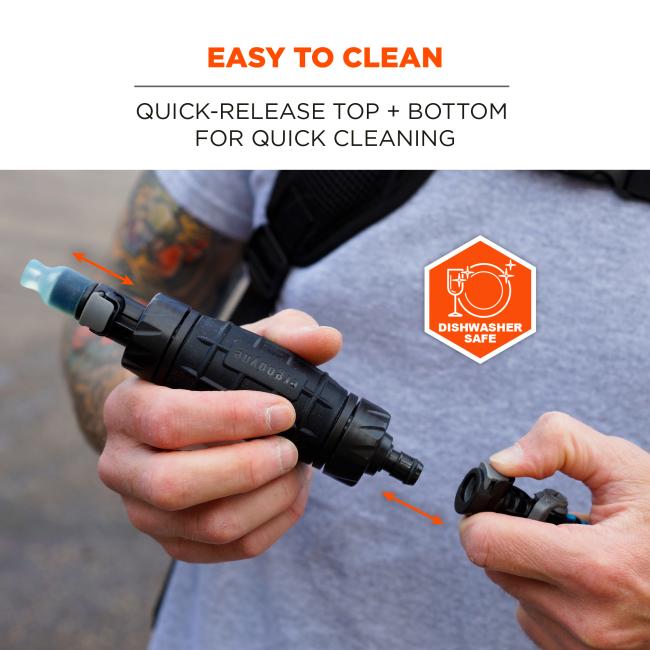 Easy to clean. Quick-release top and bottom for quick cleaning. Dishwasher safe.