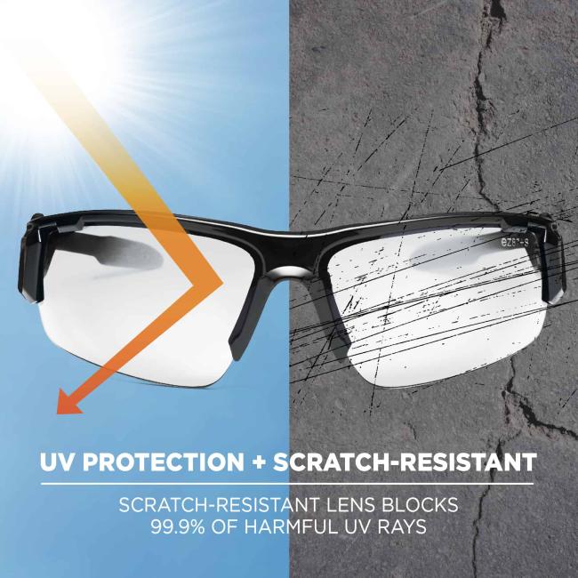 UV protection + scratch resistant: scratch-resistant lens blocks 99.9% of harmful UV rays