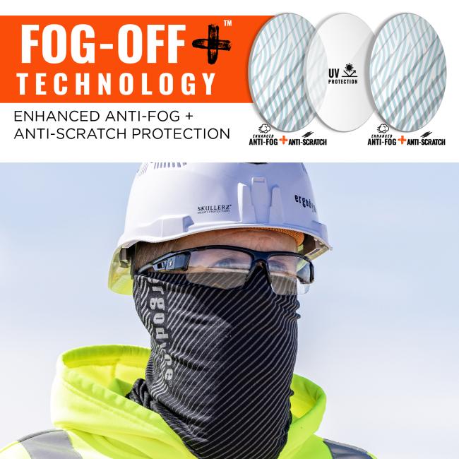 Fog off plus technology: enhanced anti-fog and anti-scratch protection with uv protection.