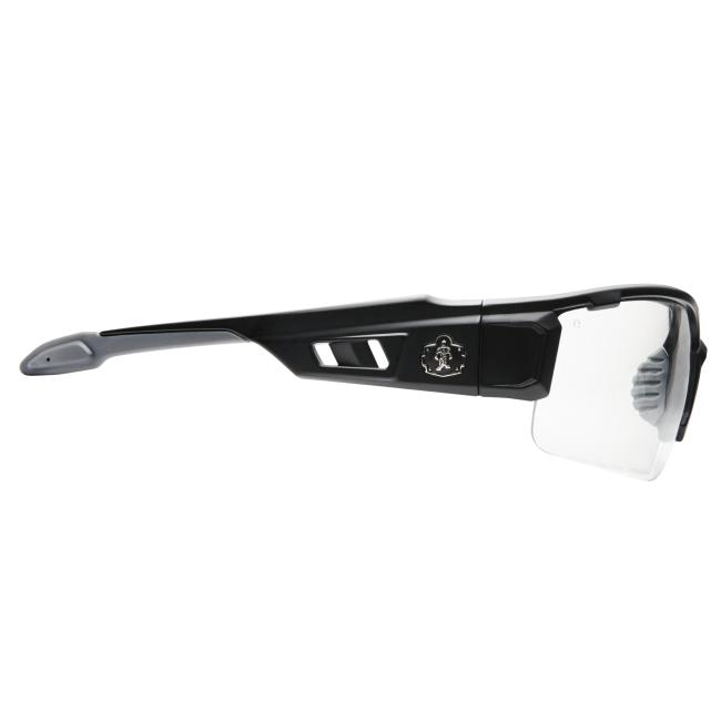 Profile view of of Dagr anti-scratch and enhanced anti-fog safety glasses
