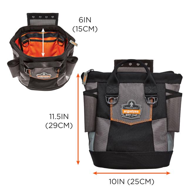 Topped Tool Pouch with Snap-Hinge Zipper Closure | Ergodyne