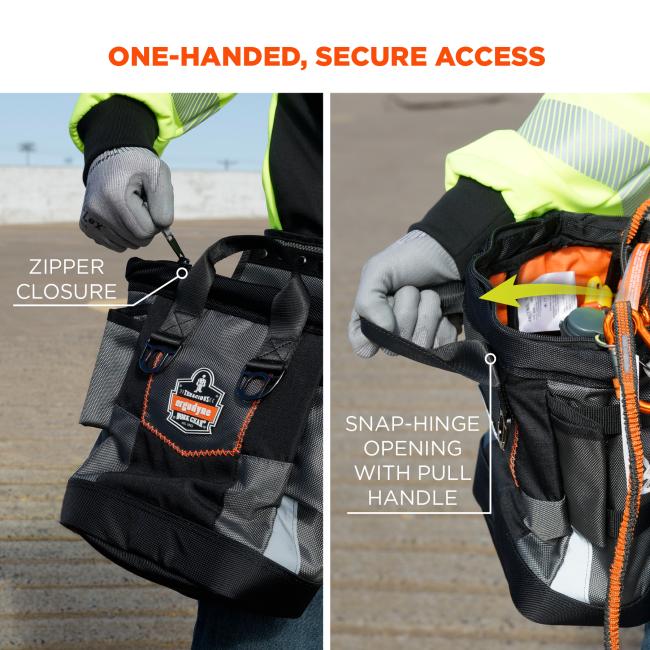 Topped Tool Pouch with Snap-Hinge Zipper Closure | Ergodyne