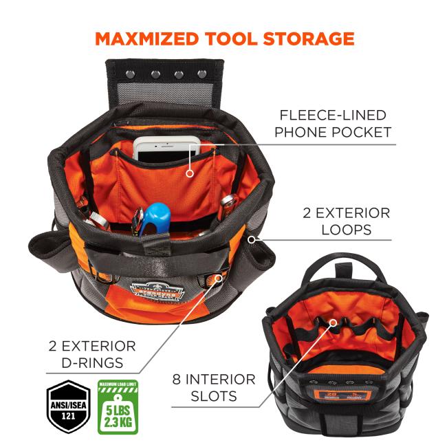 Topped Tool Pouch with Snap-Hinge Closure | Ergodyne