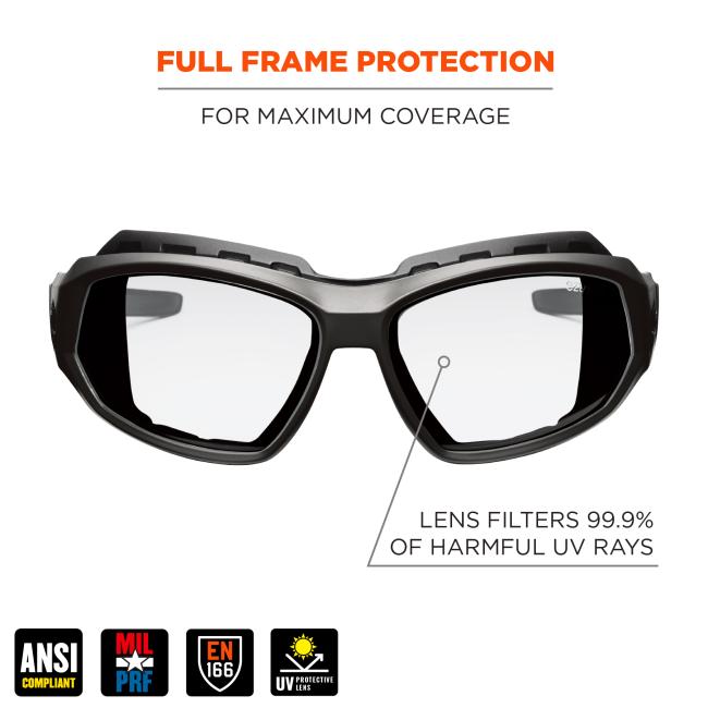 Ergodyne Loki Yellow Lens Safety Glasses - Ultraviolet Protection - Black - Durable, Flexible, Scratch Resistant, Anti-fog, Non-slip, Perspiration Resistant, Comfortable, Elastic Strap - 1 Each Ergodyne Loki Yellow Lens Safety Glasses - Ultraviolet Protection - Black - Durable, Flexible, Scratch Resistant, Anti-fog, Non-slip, Perspiration Resistant, Comfortable, Elastic Strap - 1 Each