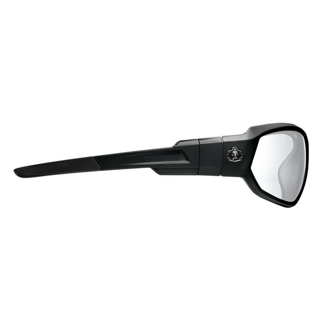 Loki safety glasses in a side profile view without gasket