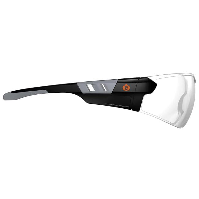Profile view of Saga anti-scratch and enhanced anti-fog safety glasses