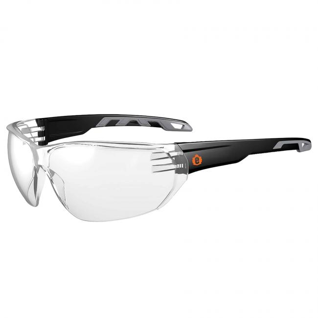 Three quarter view of vail frameless safety glasses/sunglasses