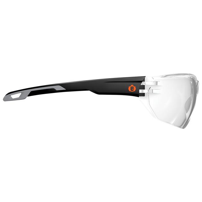 side profile view of clear vali safety glasses