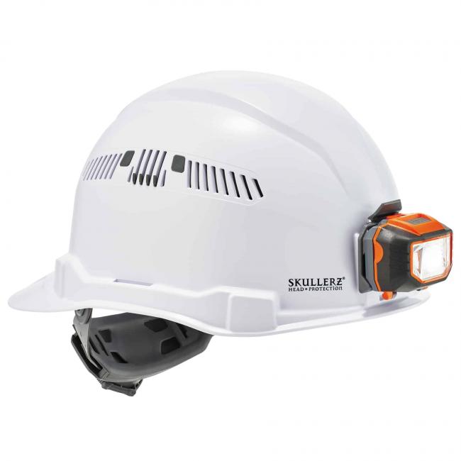 three quarter view of hard hat reversed