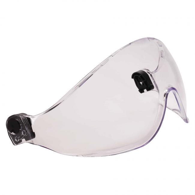 three quarter view of 9001 clear anti-fog safety helmet visor image 1
