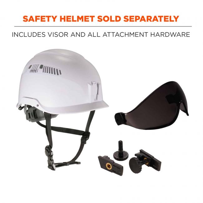 Safety helmet sold separately: includes visor and all attachment hardware