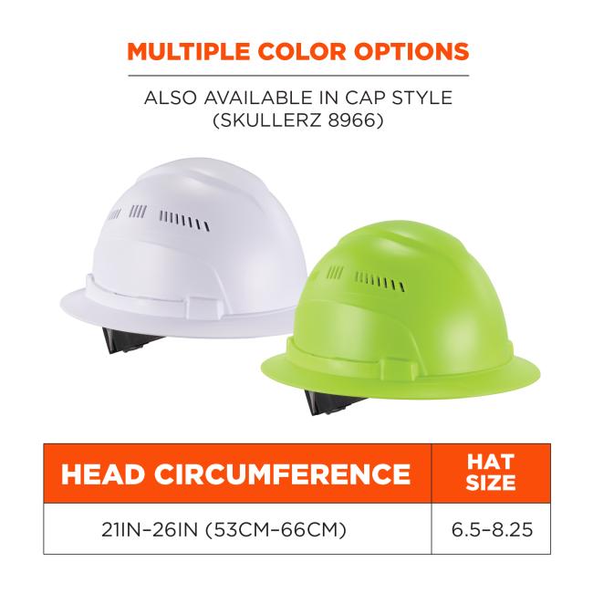 Multiple color options – lime, white. Also available in cap style (SKULLERZ 8966). Head circumference 21in-26in (53cm-66cm). Hat size (6.5 to 8.25)
