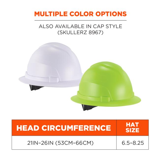 Multiple color options – lime, white. Also available in cap style (SKULLERZ 8967). Head circumference 21in-26in (53cm-66cm). Hat size (6.5 to 8.25)