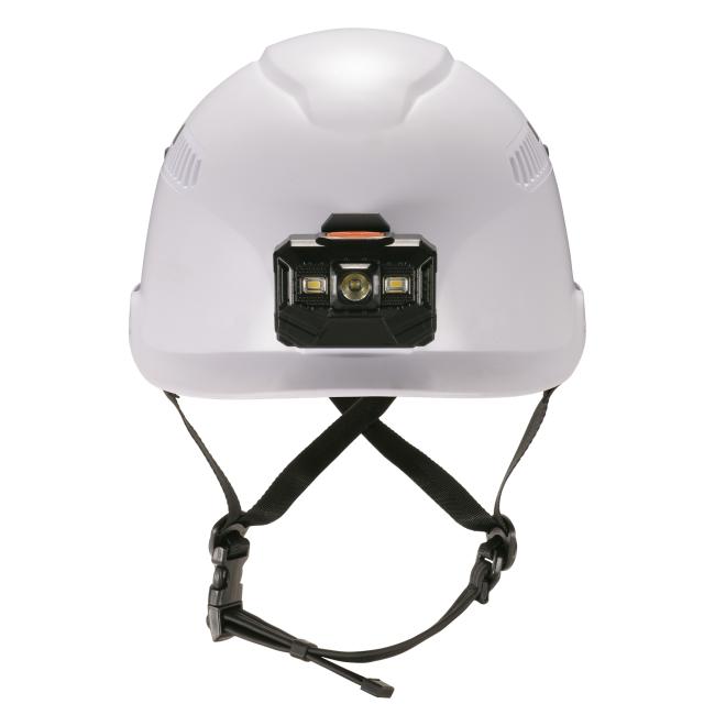 Front view of type 2 safety helmet with led light class C