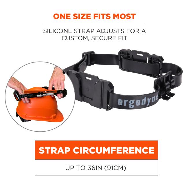 One size fits most. Silicone strap adjusts for a custom, secure fit; Strap circumference: up to 36in (91cm).