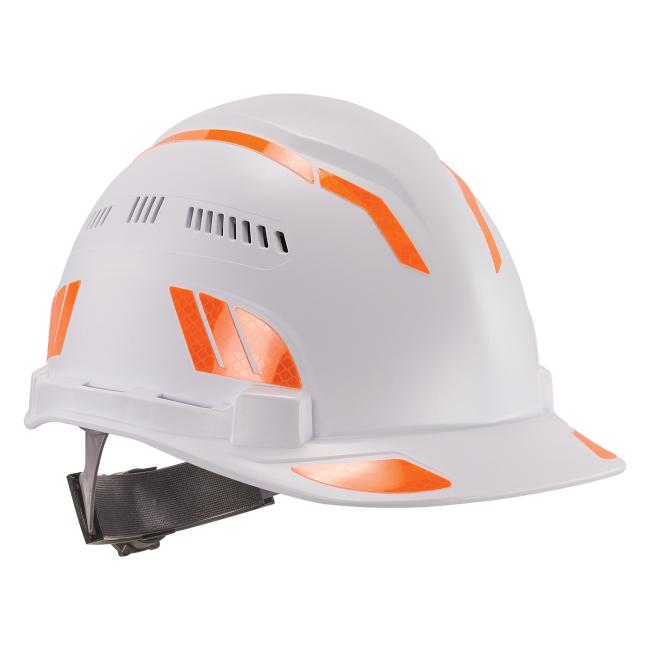 Reflective sticker kit on hard hat orange